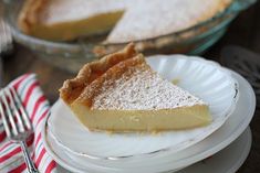 a slice of lemon pie on a plate