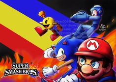 an image of mario and his friends in super smash bros