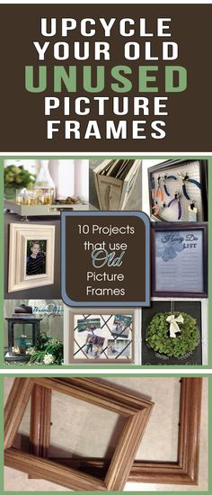 an advertisement for upcycled framed pictures