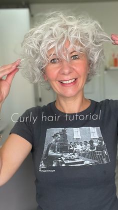 Kate lonsdale | I was kindly sent the new @boucleme SUPER VOLUMISING FOAM the other day, so thought I’d do a reel. 😁 The results were great, doesn’t feel… | Instagram Blow Dry Curly Hair, Bob Curls, Short Layered Curly Hair, Grey Hair Over 50, Short White Hair, Grey Curly Hair, Layered Curly Hair, Hair Diffuser, Curl Defining