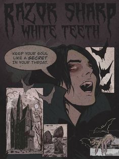 a comic book cover with an image of a vampire