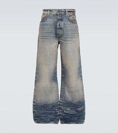 Material: 100% cotton. Care instructions: spot clean. Made in the USA. Designer color name: Vintage Indigo. Closure: concealed button placket. Pockets: five pockets. Denim Studio, Baggy Wide Leg Jeans, Fashion Trousers, Street Fashion Men Streetwear, Vintage Indigo, Outfit Inspo Casual, Clothing Mockup, Jeans Diy, Denim Trends