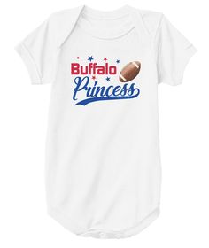 Buffalo Football Princess Baby Onesie White T-Shirt Front Buffalo Football, New York Football