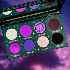 LISA (she/they) on Instagram: "KALEIDOSCOPE . . hey friends, here‘s today‘s custom palette. i accidentally labeled the lethal eclipse shadow wrong with ‚mc‘ instead of ‚lc‘, just so you know. . . @shinebysdcosmetics (SBSD) flirtatious (code ‚bizarrovolta‘ to save $$$) @enchantedlustre_cosmetics (ELC) power prism @terra_moonscosmetics (TM) reign of terra (code ‚bizarrovolta‘ to save $$$) @glaminatrix_cosmetics (GC) witching hour, shadow (code ‚bizarrovolta‘ to save $$$) @lethalcosmetics (LC) e She Glam Eyeshadow Palette, Indie Eyeshadow Palette, Eclipse Shadow, Glaminatrix Cosmetics, Magical Makeup, Alternative Makeup, Witching Hour