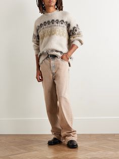 Isabel Marant's 'Dullyh' sweater is spun from a cosy blend that includes wool and mohair, so you can count on it being soft, tactile and warm. It’s jacquard-knitted with a Fair Isle-inspired motif and has dropped shoulder seams for a loose fit. Sweater For Men, Jacquard Knit, Mens Fall, Loungewear Shorts, Fine Jewelry Designers, Short Suit, Mr Porter, Lightweight Jacket, Fair Isle