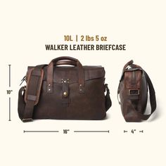 Some say the existence of a vintage leather briefcase bag that combines unsurpassed quality and features with an affordable price tag is nothing but a myth. That’s what some say. But we believe otherwise. And why? Well, not only have we seen it, we’re the ones who built it. The Walker Briefcase Bag is not myth, but legend. Classic Brown Waxed Canvas Laptop Bag, Vintage Brown Leather Briefcase, Rectangular, Classic Briefcase With Leather Trim For Business Trips, Classic Vintage Brown Briefcase For Travel, Classic Waxed Canvas Rectangular Briefcase, Classic Leather Trim Satchel Briefcase, Travel Satchel With Waxed Vegetable Tanned Leather, Classic Rectangular Waxed Canvas Briefcase, Travel Bags In Bridle Leather With Waxed Finish