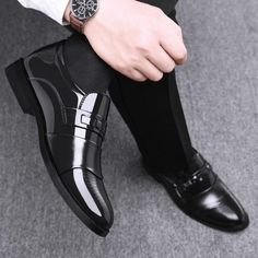 Men's Business Casual Shoes Classic Mens Oxfords Footwear High Quality Leather Shoes Man's Fashion Leather Shoes For Men, Mens Work Shoes, Shoes Formal, Men Shoes Formal, Business Casual Shoes, Leather Formal Shoes, Slip On Dress Shoes, Slip On Dress, Casual Dress Shoes