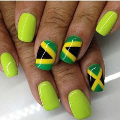 Rep Jamaica ! How yuh mean! #Jamaica #Nailstech #Beauty #Islandting #proudjamaicans @sashaniegraynails Jamaican Trip, Jamaica Nails, Rasta Nails, Vacation Nail Designs, Flag Nails, Best Nail Polish, Vacation Nails, Diy Nail Designs, Nail Nail