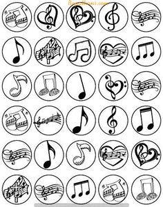 music symbols are shown in black and white