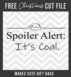 a christmas gift bag with the words spoiler alert it's coal