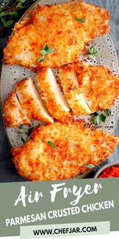 This air fryer parmesan crusted chicken with mayo is crispy on the outside and juicy on the inside. It is big on flavor and will be ready in less than 15 minutes. Parmesan Crusted Chicken With Mayo, Chicken With Mayo, Air Fryer Parmesan Crusted Chicken, Air Fryer Recipes Chicken Breast, New Air Fryer Recipes, Air Fryer Recipes Snacks, Air Fry Recipes