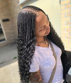 Feed In Braids Hairstyles, African Hair Braiding Styles, Afrikaanse Mode, Braids Hairstyles Pictures, Frontal Hairstyles, Braids With Curls, Girls Hairstyles Braids, Natural Hair Braids, Cornrow Hairstyles