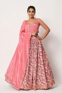 Art Silk Embroidery Lehenga Choli LD054112243 Sari Lehenga, Pink Dupatta, Saree Petticoat, Full Sleeve Blouse, Saree Jewellery, Fancy Print