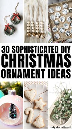 30 Sophisticated DIY Christmas Ornament Ideas Ornament Craft Ideas, Diy Tree Ornaments, Diy Xmas Ornaments, Homemade Christmas Ornaments Diy, Homemade Christmas Crafts, Easy Ornaments, Inexpensive Christmas Gifts, Easy Christmas Ornaments