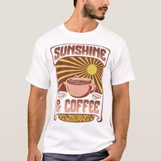 Sunshine and Coffee Shirt, Summer Shirts For Women, Positivity Inspirational Quotes Gift For Spring Coffee Lover T-Shirt Women Positivity, Casual Coffee-colored Screen Print T-shirt, Sunshine And Coffee, Yellow Sunflower T-shirt For Spring, Summer Shirts For Women, Sunshine Tee Shirts, Casual Coffee Colored Slogan T-shirt, Spring Sunflower Print T-shirt, Spring Coffee