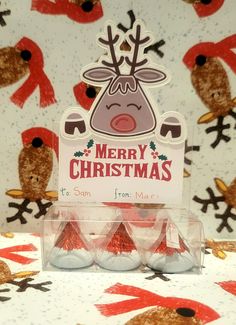 a package of christmas chocolates sitting on top of a table