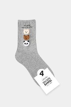 Comfort meets style in our Three Bear 'It's Okay Not to Be Okay' Socks. Made from the finest combed cotton, these socks provide a soft feel and a reassuring message, coupled with a charming three-bear design. Durable, comfortable, and fitting sizes 5 to 10, they're a great way to express personality and support mental health awareness. Material: combed cotton 75%, spandex 15%, polyester 10% Casual Soft Gray Socks, Soft Gray Casual Socks, Trendy Gray Cotton Socks, Comfortable Cotton Anti-odor Socks, Cabin Bear Socks Men, Bear Socks, Comfortable Anti-odor Hiking Socks, Hiking Socks L.l.bean, Three Bears