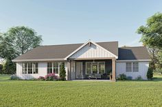 this is an artist's rendering of the ranch house plan