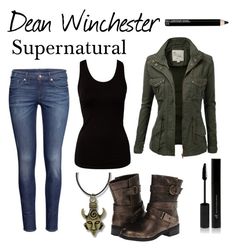 an image of a woman's clothes and accessories in the style of winchester supernatural