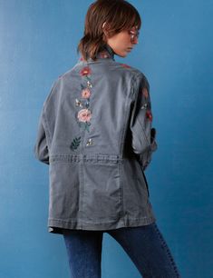 Just the right feel, just the right weight, just the right look. Fully lined, with an adjustable waist and embroidery detail. You'll find any excuse to wear it, no matter the season. The model is 5'7" wearing a size small Oversized relaxed fit Casual Outerwear With Floral Embroidery, Embroidered Relaxed Fit Outerwear For Fall, Spring Oversized Embroidered Outerwear, Oversized Embroidered Outerwear For Spring, Oversized Casual Embroidered Outerwear, Casual Oversized Embroidered Outerwear, Fall Outerwear With Tonal Embroidery Long Sleeve, Fall Long Sleeve Outerwear With Tonal Embroidery, Fall Tonal Embroidery Long Sleeve Outerwear