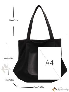 Bird in Bag - Womens Shoulder Tote Bag with Large Capacity, Ideal for College Students and Tutoring. Canvas Hobo Bag With Pockets For Shopping, Shopping Canvas Bucket Bag With Pockets, Black Canvas Hobo Bag With Pockets, Casual Large Canvas Bag For Daily Use, Large Casual Canvas Bag For Everyday, Casual Large Canvas Bag For Everyday, Trendy Black Canvas Hobo Bag, High-capacity Canvas Tote Bag For Daily Use, Casual Canvas Shopping Bag With Zipper Pocket