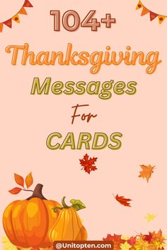 thanksgiving messages for cards with pumpkins and leaves