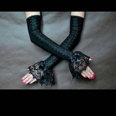 Susan Knott added a photo of their purchase Gothic Vampire Costume, Vampire Victorian, Victorian Burlesque, Black Lace Gloves, Victorian Vampire, Lace Fingerless Gloves, Evening Gloves, Formal Gloves, Gothic Vampire