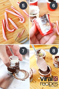 the steps to making homemade chocolate candy canes