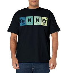 PRICES MAY VARY. This funny design with the quote Runner in Periodic Table design is a perfect gift for all people who are runners and have their passion in chemistry and love running and jogging in the nature or as a competiton. Are you looking for a funny gift for someone who is crazy about fitness, running in the gym and loving to run marathons or triathlons then get this funny design as a gift for birthday or christmas. Lightweight, Classic fit, Double-needle sleeve and bottom hem Cotton Activewear With Letter Print For Running, Casual Running T-shirt With Logo Print, Casual Running T-shirt With Letter Print, Periodic Table Design, Science Gifts, Marathon Runners, Marathons, In The Gym, Gift For Birthday