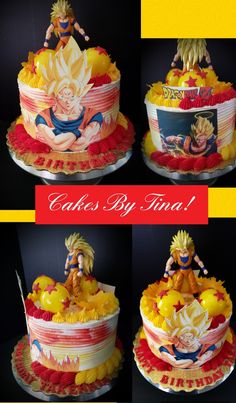 the cake is made to look like gohan from dragon ball super broly's movie