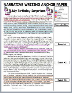 an interactive writing activity for the birthday surprises with text and pictures on it,