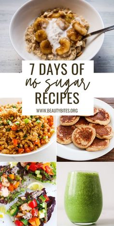 No Sugar Recipes, Sugar Free Eating, No Sugar Challenge, Sugar Challenge, Gluten Free Beauty Products, Sugar Recipes, Sample Meal Plan