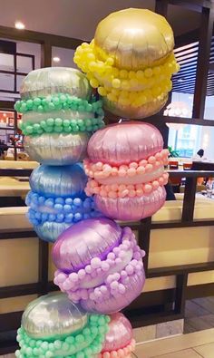 balloons are stacked on top of each other