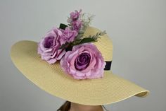 Vogue hats are perfect for horse racing events, church, the Kentucky derby, weddings, garden tea parties and charity events.Brim is approx. 6""100% Brand new, hand made and high quality.Please feel free to ask me any questions or special requests.All pieces are securely wrapped & boxed to prevent damage/breakage.One size hat.( 21" to 22")Thank you very much for shopping  at my shop.Have a great day. Elegant Beach Hats With Handmade Flowers, Formal Summer Hat With Flower Shape, Floral Mini Hats For Formal Summer Events, Flower Shaped Mini Hats For Summer Formal Events, Formal Summer Hat With Flower Design, Formal Flower Mini Hats For Summer, Flower-shaped Mini Hats For Summer Formal Events, Elegant Flower Mini Hats For The Beach, Elegant Flower Mini Hats For Beach