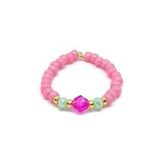 Beaded Rings, Three Stone, Knot, Beaded Bracelets, Beads, Van, Ring, Stone, Pink