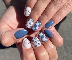 Summer Nails One Color, Nails One Color, Blue Summer Nails, One Color Nails, Summery Nails, Cute Gel Nails