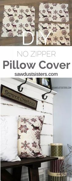 the diy no zipper pillow cover is easy to make