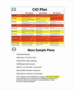 the cio plan is shown in red and yellow