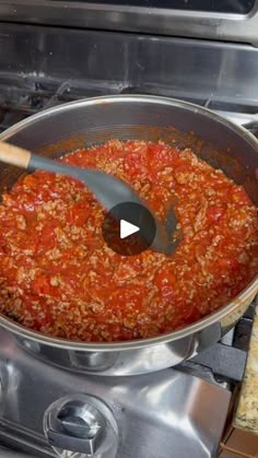 a large pot filled with food on top of a stove