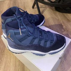 2022 Release Of Jordan 11 “Midnight Navy Velvet” Size 6 Worn Once No Yellowing To Sole Able To Provide More Photos Jordan 11 Midnight Navy, Womens Air Jordan, Womens Air Jordans, Air Jordan 11 Retro, Navy Velvet, Womens Jordans, Jordan 11 Retro, Retro Shoes, Air Jordan 11