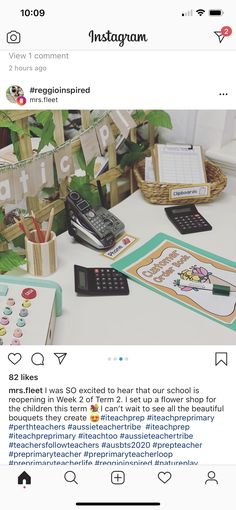 the instagram page for instagram com features an image of a desk with various items on it