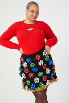 Plus Size Christmas Gift Bow Skirt Christmas Skirts, Christmas Gift Bow, Christmas Dress Up, Plus Size Christmas, Christmas Skirt, Bow Skirt, Gift Bow, Long Skirts For Women, Gift Bows