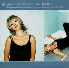 an advertisement for the album grace you're not mine down to earth, featuring two women in black dresses