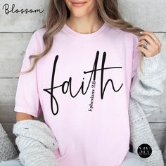 Christian Faith Shirt Aesthetic Bible Verse Tshirt Comfort Colors Religious Tee Faith Based Christian Apparel T-shirt Trendy Christian Shirt Embrace your faith with our stylish Christian Faith Shirt, featuring the powerful scripture Ephesians 2:8. This Comfort Colors religious tee combines comfort and inspiration, making it the perfect addition to any wardrobe. The aesthetic Bible verse t-shirt is designed for those who want to wear their faith proudly and fashionably. Ideal for everyday wear or Spring T-shirt With Name Print In Relaxed Fit, Spring Relaxed Fit T-shirt With Name Print, Aesthetic Bible Verse, Religious Tshirt, Faith Over Fear Shirt, Aesthetic Bible, Bible Verse Tees, Bible Shirts, Christian Church Outfit