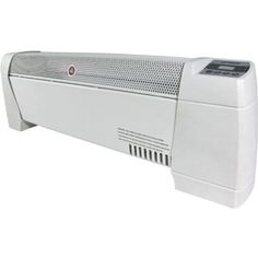 a white air conditioner sitting on top of a wall