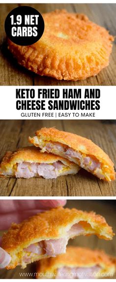 keto fried ham and cheese sandwiches