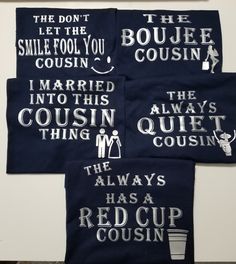 Cousin t-shirts for a fun filled occasion. Features: Unisex- S-5XL 100% pre shrunk cotton Seamless rib at neck Double needle stitching throughout Tear away label Classic Fit Ladies Ideal Fit- XS-2XL 60% combed ring spun cotton/ 40% polyester Lightweight Fabric laundered for reduce shrinkage Tear away label V-neck option also available Please message me if you have any questions about the product. Cousin Trip Shirt Ideas, Cousin Tshirts, Spa Night Party, Cousin Vacation, Cousins Trip, Cousins Shirts, Cousin Squad, Cousin Shirts, Girls Beach Trip