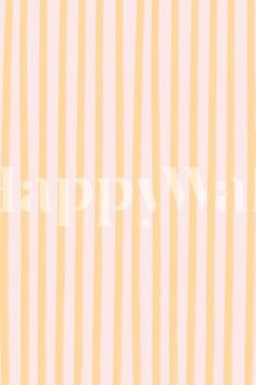 the word laundry is written in white and yellow stripes on a pale pink striped background