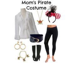 there is a woman's pirate costume and accessories on display in this image,