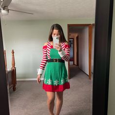 Perfect To Wear On Christmas Festive Fitted Holiday Dress, Fitted Festive Holiday Dress, Green Mini Dress For Christmas, Green Long Sleeve Holiday Dress For Winter, Green Winter Holiday Dress, Festive Mini Dress For Christmas, Fitted Mini Dress For Christmas Festivities, Ugly Sweater, Being Ugly